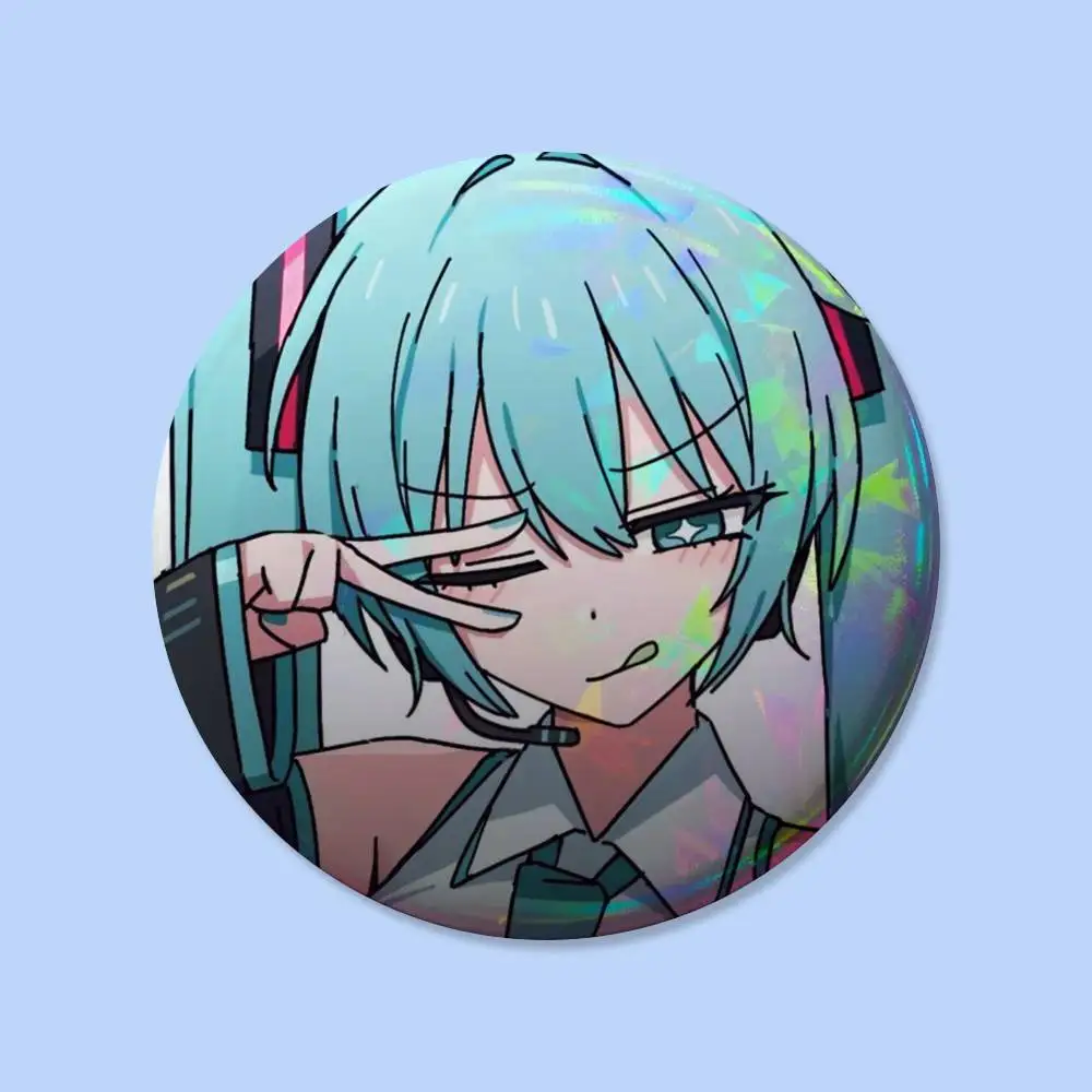 Niedliche M-Miku Kawaii Anstecknadeln Runde Kreative Broschen Taschen-Deko-Accessoires für Fans und Freunde Geschenke – Detail 17