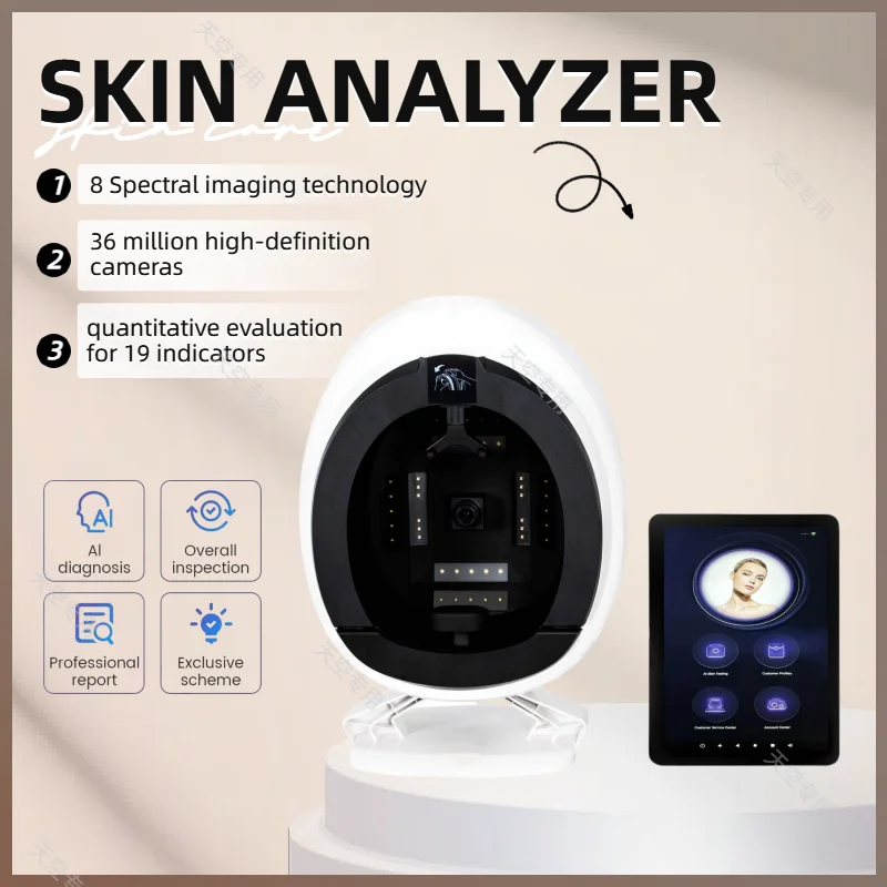 

Beauty Salon AISIA Q1 3D AI Facial Skin Analyzer Equipment Detection Skin Problem Diagnosis 8 Spectrum Professional Analysis