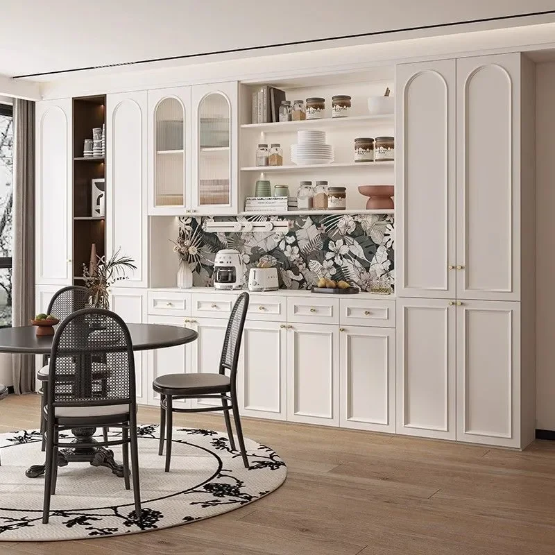 French Style Sideboard Cabinet Wall Mounted Storage Unit Eco Friendly Wine Rack for Living Room Dining Room Space Saving