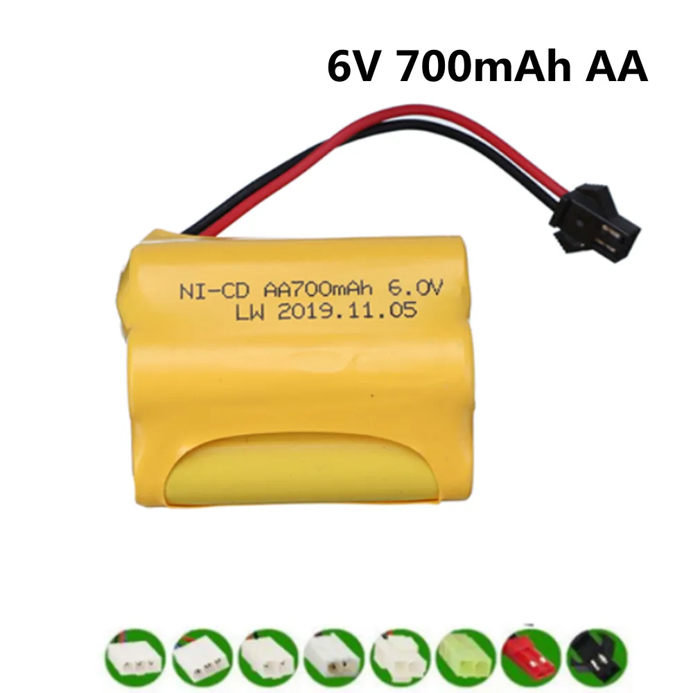 RC 자동차 RC 로봇용 AA Ni-CD 배터리, RC 트럭 RC 건 보트 NiCD 6V 충전식 배터리 팩, 6V 700mAh