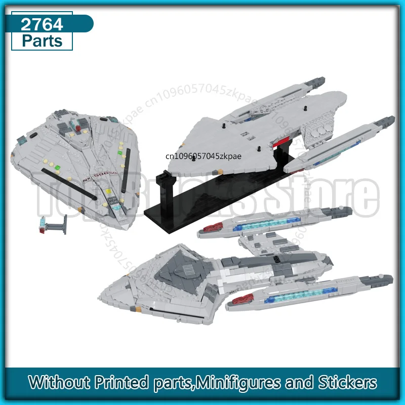 Космическая битва, фильм Moc, строительные блоки USS Prometheus NX-59650, модель Starfighter, технология, сборка своими руками, креативные игрушки, рождественский подарок