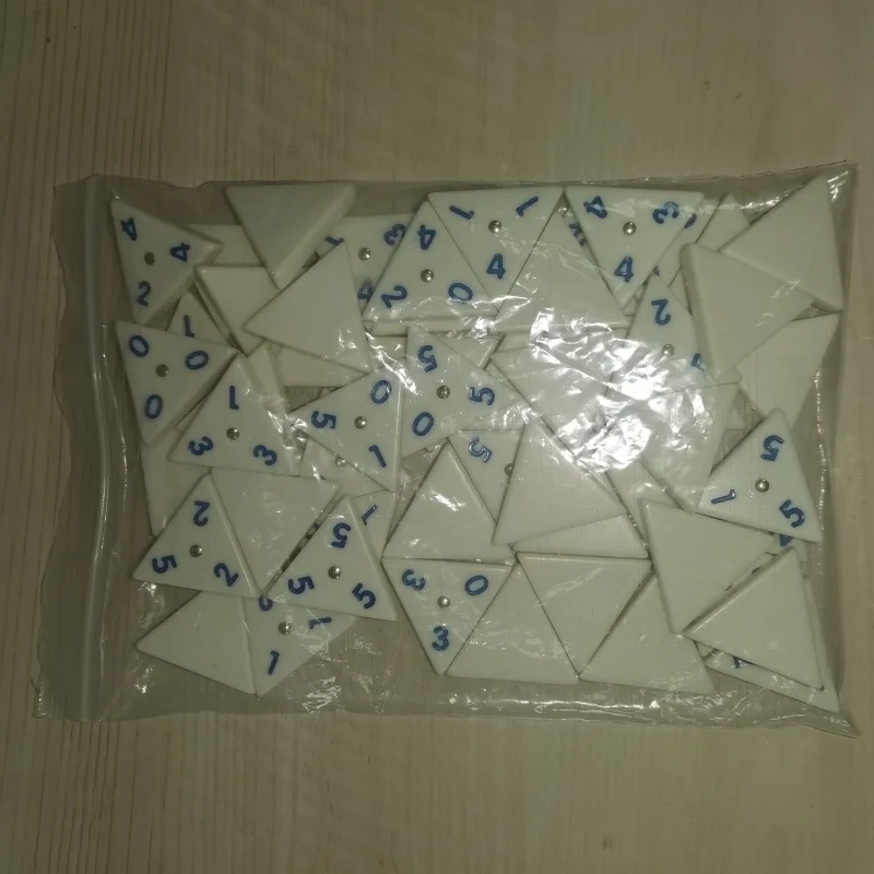 56 Juego de dominó triangular grande, azulejos de números de dominó de melamina, azulejos de números triangulares, juegos de reunión familiar/fiesta, juego de mesa
