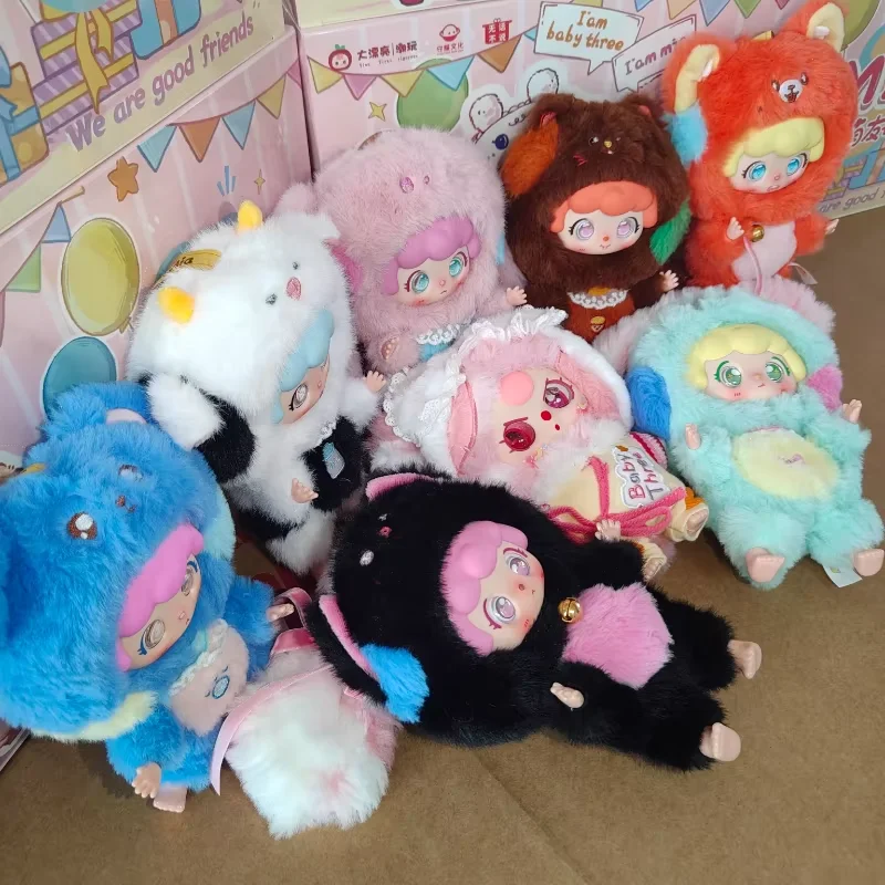 

Baby Three Mia We Are Good Friends Flush Blind Box Виниловая кукла для лица Симпатичные аниме-фигурки Украшение Подвеска для девочки Подарки на день рождения