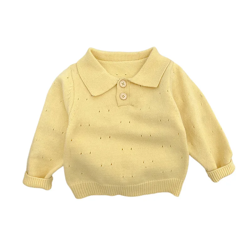 سترة مجوفة بياقة بولو رفيعة ومتعددة الاستخدامات سترة محبوكة كورية فضفاضة غير رسمية لربيع الخريف جديدة عصرية ومريحة