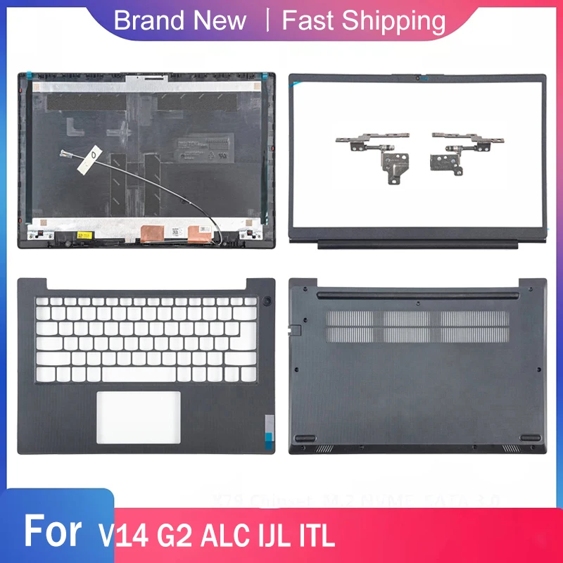 New Bottom Base Case For Lenovo V14 G2 ALC ITL IJL Laptop LCD Back Cover Front Bezel Palmrest Upper Hinges A B C D Shell Black