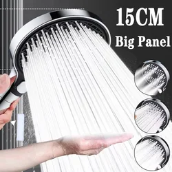 New 15CM Big Shower Head With Filter 3 Modes High Pressure Large Flow Spray Nozzle Rainfall Shower Faucet Bathroom Accessories