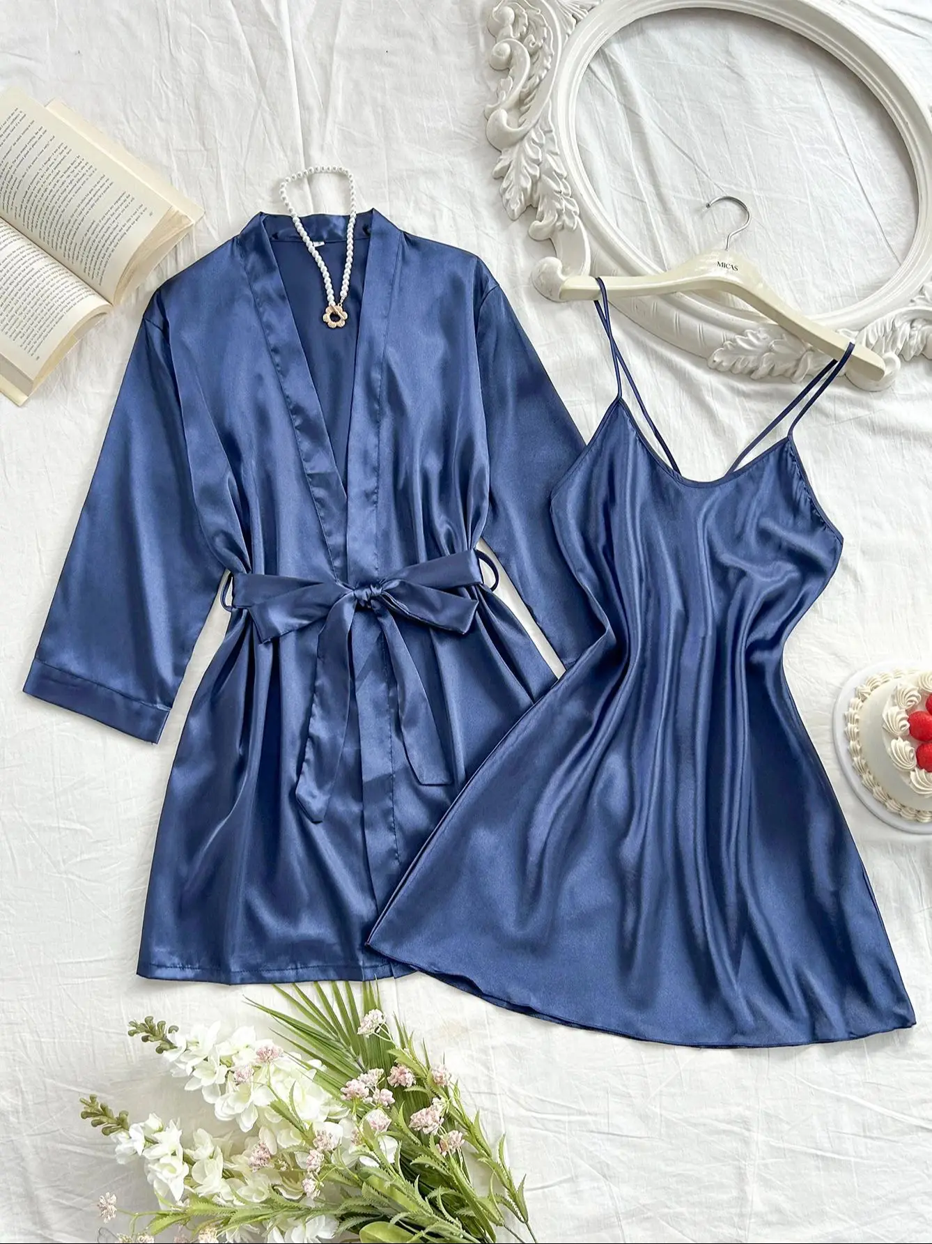

New Women's Pajamas Set Elegant Sexy Home Wear Comfortable Nightgown Nightdress 2 Sets