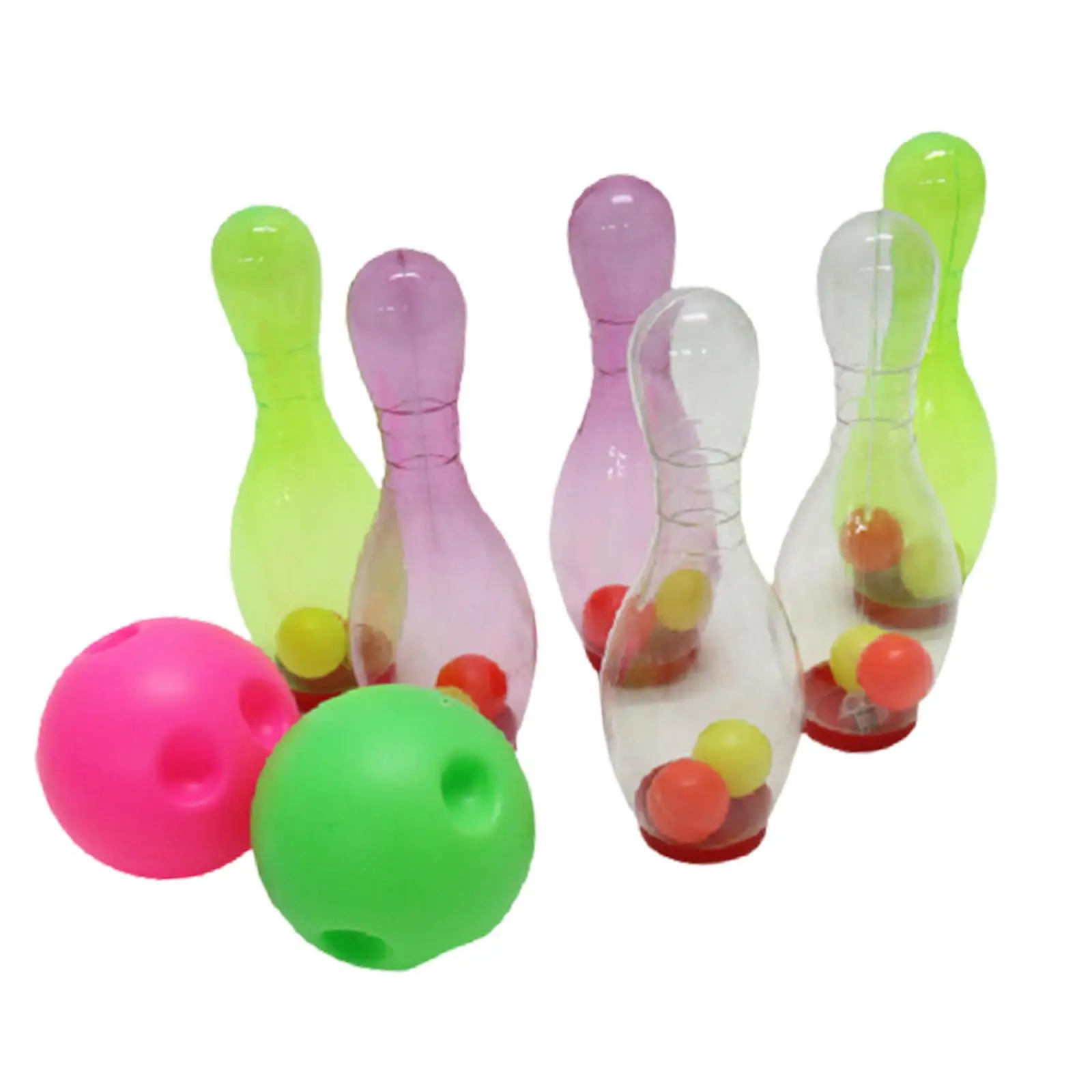 LED Bowling Set Light up coordinazione occhio mano intrattenimento sportivo per bambini LED birilli da Bowling per bambini giochi all'aperto al coperto bambino