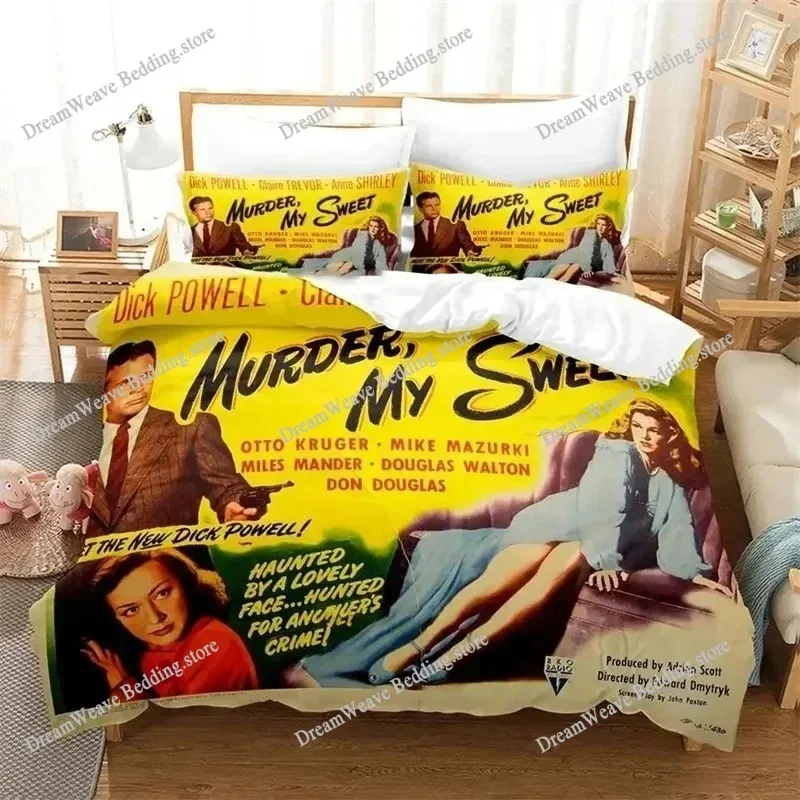 

3D Print Movie Murder My Sweet Bedding Set Duvet Cover Bed Set Quilt Cover Pillowcase Comforter King Queen Size Boys Adult