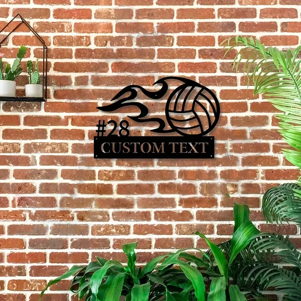 

Custom Volleyball Metal Wall Art Plaque Contemporary Style Perfect for Indoor Outdoor Home Entrance Decor Sculpture Design