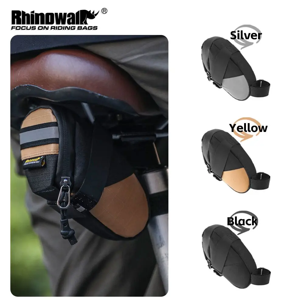 

Rhinowalk Bike Saddle Bag Cycling Tail Pouch Tool Bag 0.4L Mini Splashproof Bicycle Seatpost Storage Bag Bike Accessories