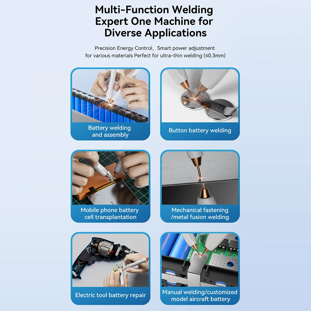 AWithZ UK1 จุดเชื่อมเครื่อง 18650 แบตเตอรี่ลิเธียม Type-C 5000Mah DIY จุดเชื่อมเครื่องซ่อมบ้านเครื่องมือ