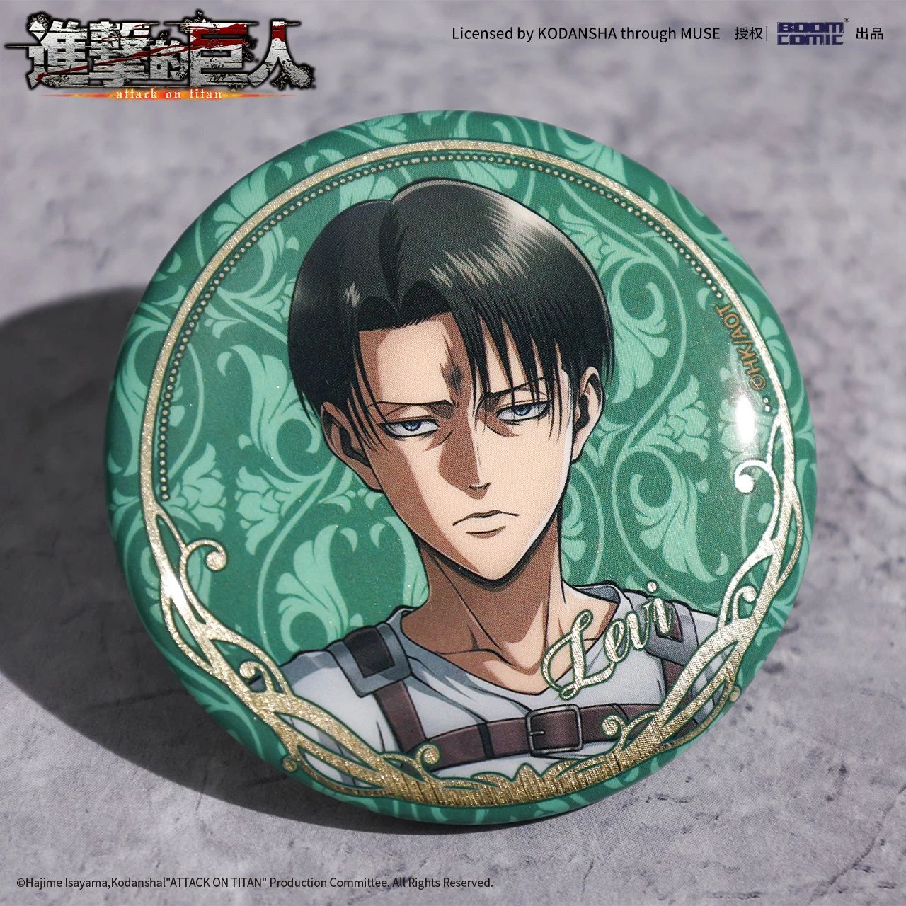 Original Attack on Titan Season 3 Stand Up Badges Pins Levi Eren Anime Peripheral Acg Ornament Goods Collect Toys Boys Gift view 4