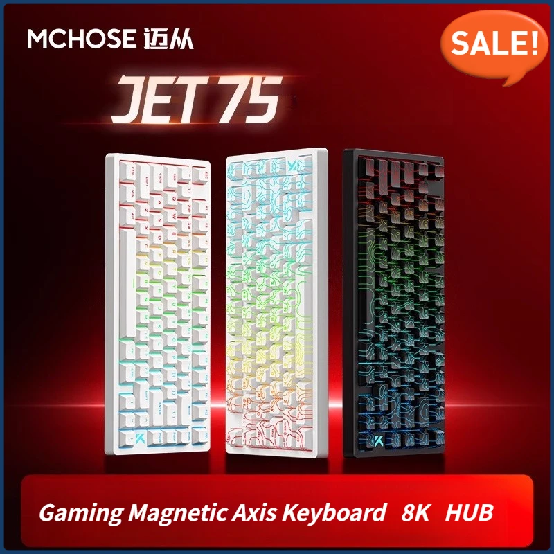 

MCHOSE Jet75 Magnetic Switch Mechanical Gaming Keyboard Custom RGB Snap Tap 0.1ms Latency 8K Mechanical Keyboard Gift Office