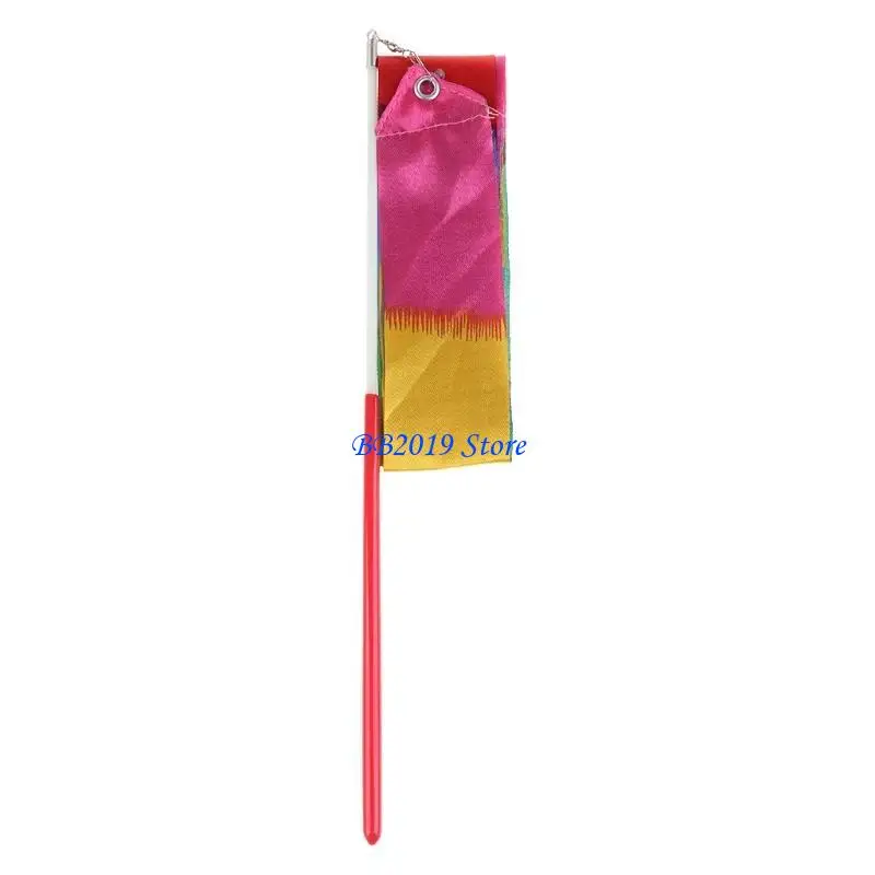 

Q0KB Rhythmic Gymnastics Ribbon Dance Band Streamers 2 Metres Ribbons for Children Artistic Dancing