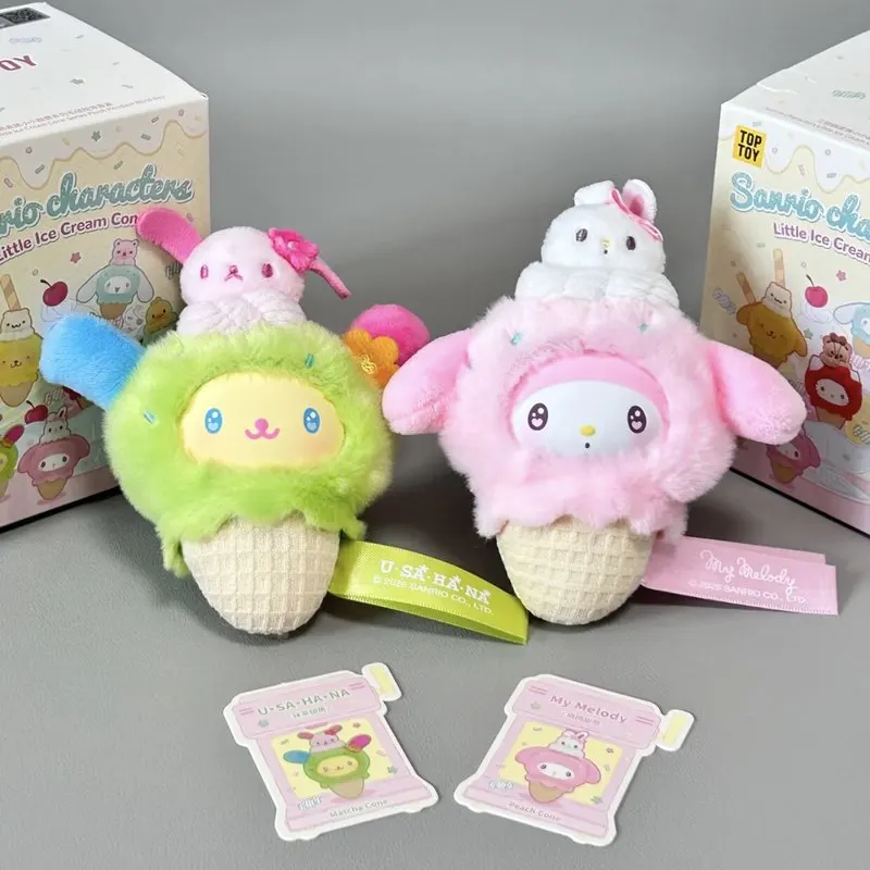 Authentische Toptoy Sanrio Blind Box Kleine Eistüten-Figur Niedlicher Rucksackanhänger Schlüsselanhänger Trendiges Spielzeug Geschenk