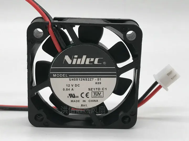 Nidec U40X12NS2Z7-51 DC 12V 0.04A 40x40x10mm 2-Wire Server Cooling Fan