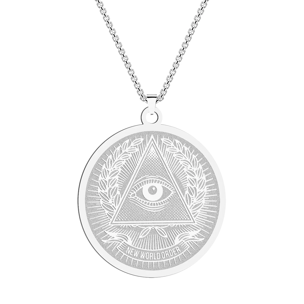 All Seeing Eye Of Providence Pendant Necklace For Women Men Ancient Medallion Triangle Evil Eyes Vintage Necklace