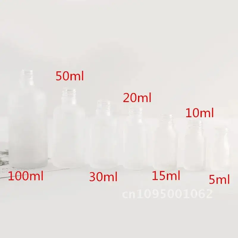 12x5ml 10ml 15ml 30ml 50ml 100ml Frost แก้วขวดบรรจุภัณฑ์ Dropper Essential ขวด Vials คอนเทนเนอร์เครื่องสําอางที่ว่างเปล่าน้ํามัน