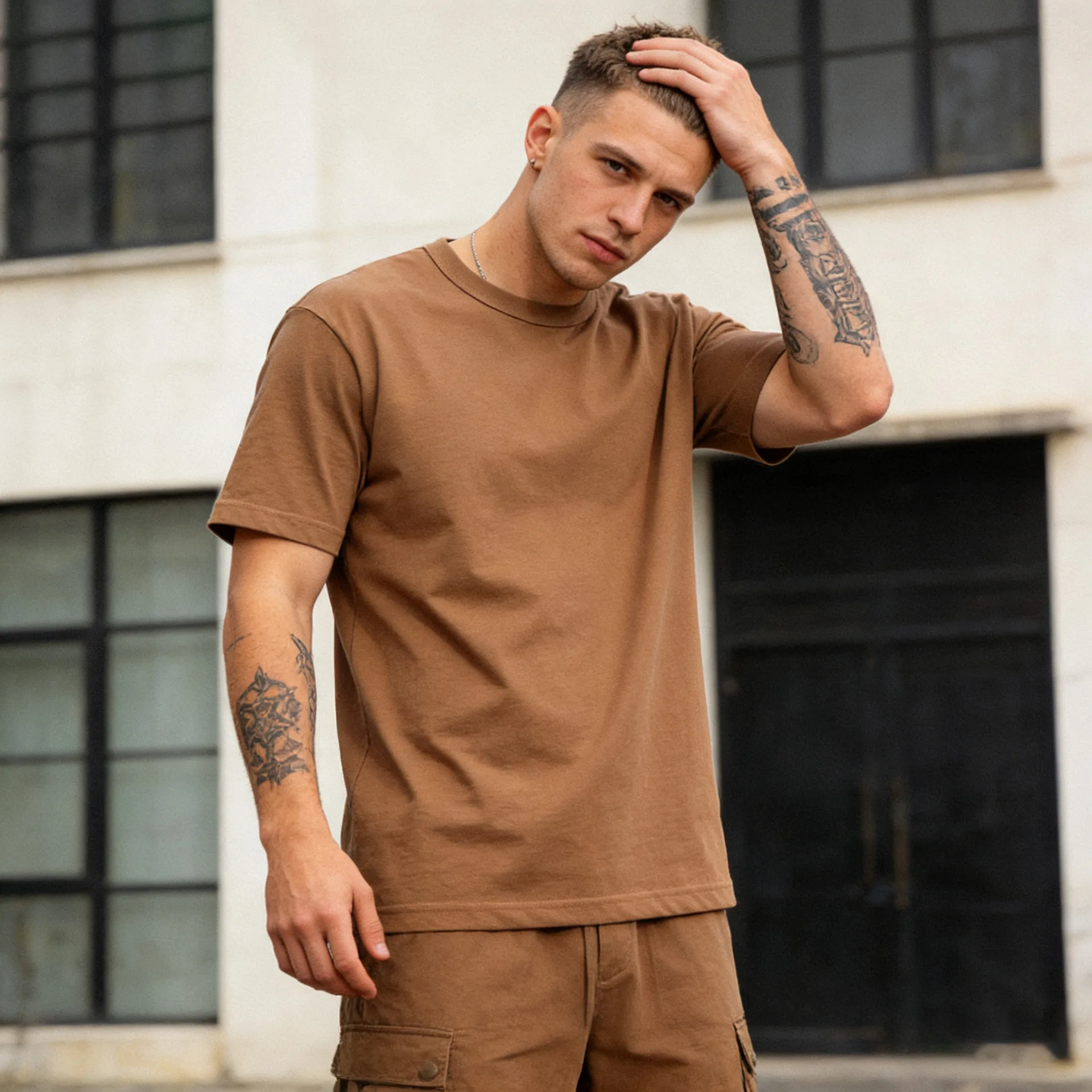 230g/m² 100% Cotton Good Quality T-shirt for Men Summer Fashion Solid Color Smooth Cozy Short Sleeve O-Neck Simple Basic Tees