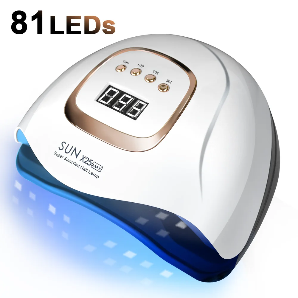 Lâmpada uv led para unhas, 380w, para unhas de gel, secador de cura rápida com 81 leds, 4 temporizadores, luz uv profissional para casa, salão de beleza, ferramentas de arte de unhas