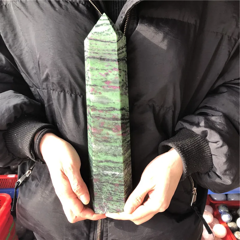 2.55 kg Natural ruby zoisite epidote stone quartz crystal tower points wholesale for chakra healing