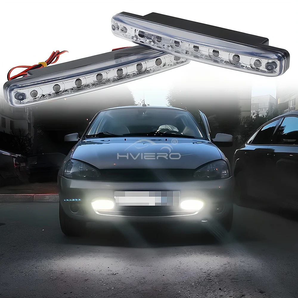 Soczewka do kierunkowskazów samochodowych, świateł do jazdy dziennej (DRL), 8 LED, biała, 12V 24V, oświetlenie reflektorów, bardzo jasna żarówka do postojowych świateł, przeciwmgielna, do bagażnika, lampa dziennej jazdy. — zdjęcie 3