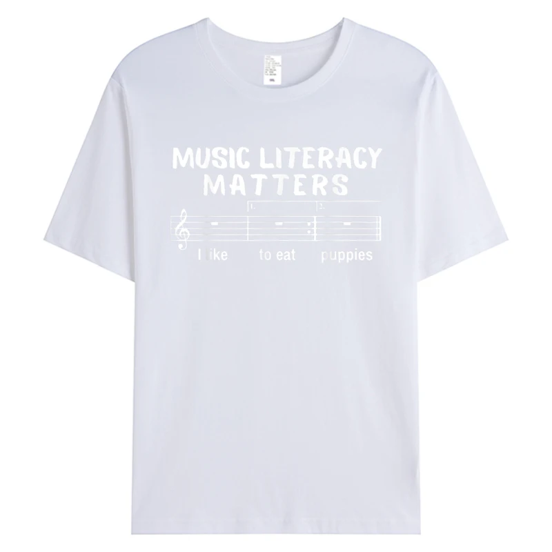Music Literacy Matters ผู้ชายผ้าฝ้ายเสื้อ 3XL เสื้อยืดพิมพ์ Tops & Tees 2025 เทศกาลส่วนลด TShirt ชายเสื้อผ้า