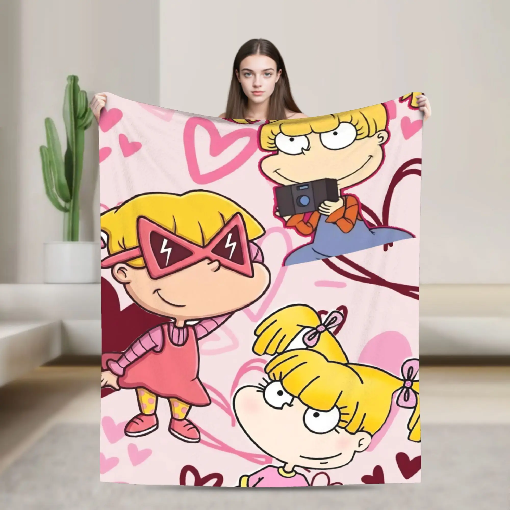 Cartoon R-Rugrats Throw Blanket for Couch  Soft Cozy Plush Blanket 50x60 Inches Multiple Sizes Bedspread for All Seasons