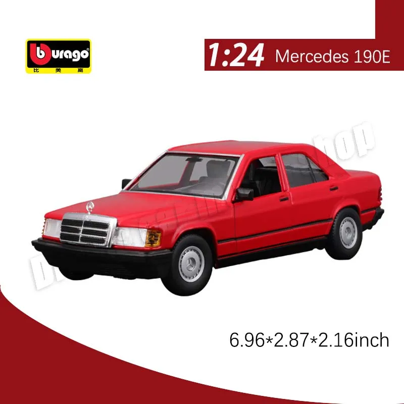 Bburago 1:24 Mercedes Benz 190E Car Alloy Car Model Toys Die-cast Model Car Collectible Gift Miniature Cars Decoration Models