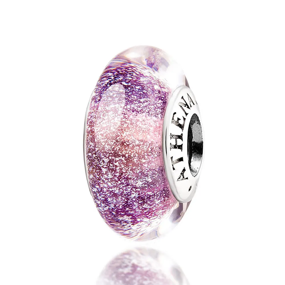 

ATHENAIE Authentic Colorful Murano Glass Charms | European Style 925 Silver Core Beads for Bracelets | Elegant Gift for Women