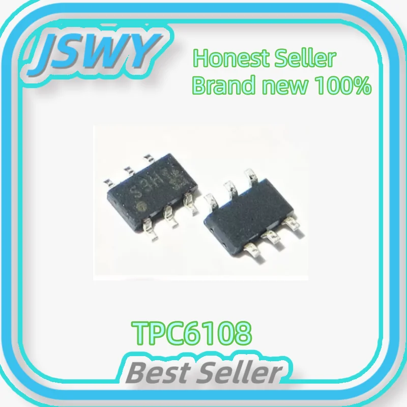 (10/100 pieces) New 100% TPC6108 silk screen S3H SOT23-6 30V 4.8A P-channel field-effect transistor chip power management chip I