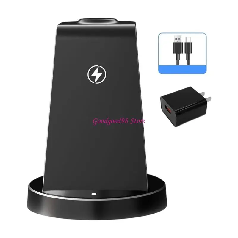 

3 in 1 Wireless Charging Pad For Multiple Devices With Type C Cable And Power Adapter Simultaneous Charging Design