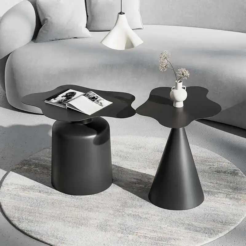 

Modern Cloud Tea Coffee Sofa Side Table Iron Art Designer Irregular Wabi-Sabi Minimalist Mobile Storage Rack Furniture