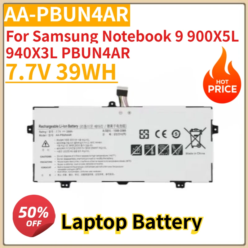 

High Quality New AA-PBUN4AR Laptop Battery 7.7V 39WH for Samsung Notebook 9 900X5L 940X3L PBUN4AR