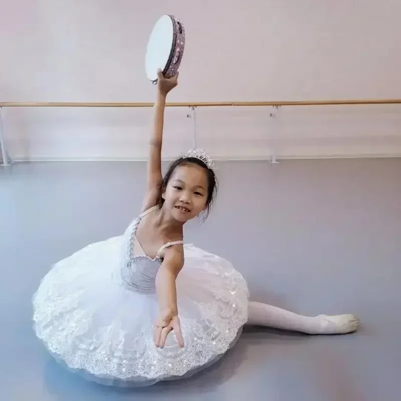 

Girls Women Black Professional Ballet Tutu Skirt Kids Adult sequin Swan Lake Pancake Performance Costumes Ballerina party Dress