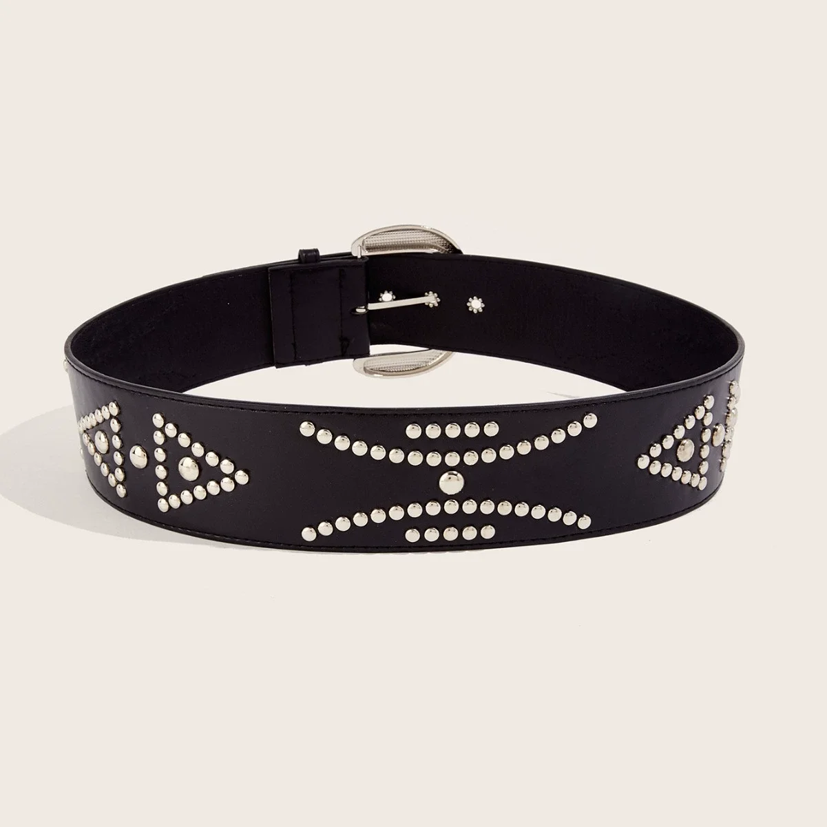 المرأة موضة بولي Leather الجلود برشام مشد أنثى Cummerbund معطف حزام فستان Decration حزام عريض J905