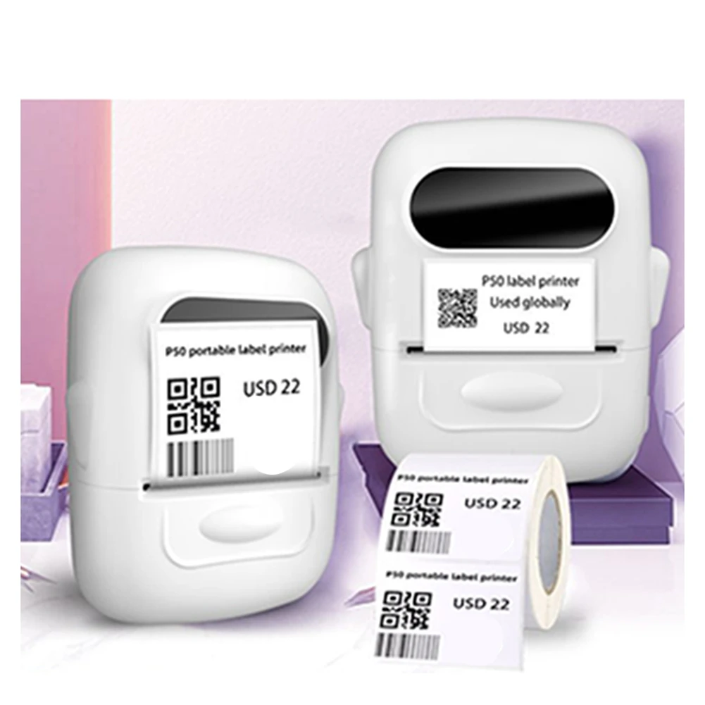 RISE P50 Термальный принтер этикеток Беспроводной самоклеящийся карманный Bluetooth-принтер этикеток Принтер этикеток со штрих-кодом без чернил
