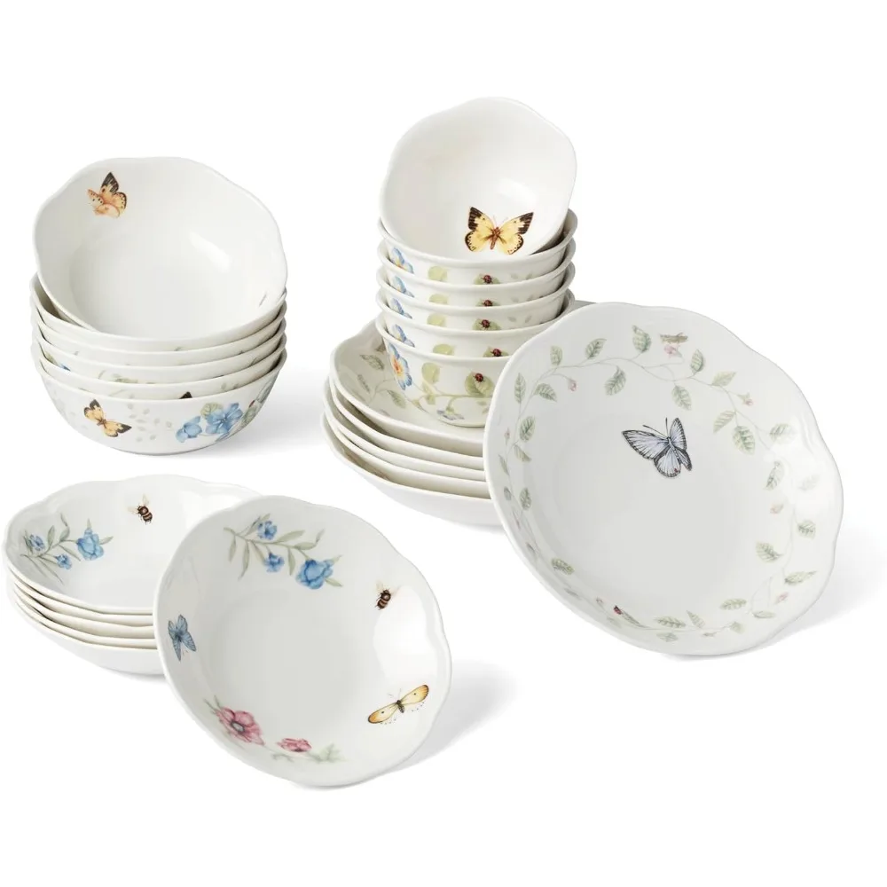 Butterfly Meadow 24-Piece Bowl Set, 1 Count, Multi