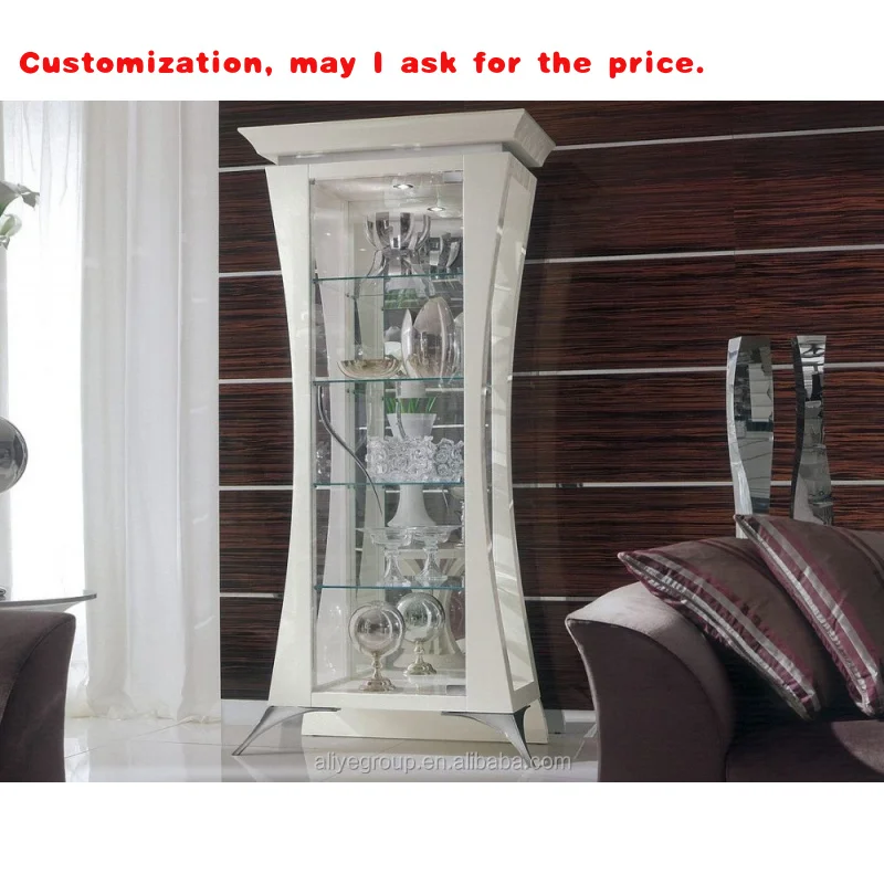 

custom.BL11309A-Classic Italian Style showcase Luxury Wooden Glass Display Cabinet