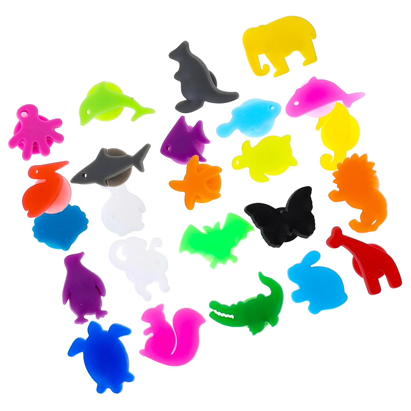 

24 Pcs Glass Labels Silicone Drink Markers Animal Shaped Reusable Party Tags Glass Recognizer Cup Sticker