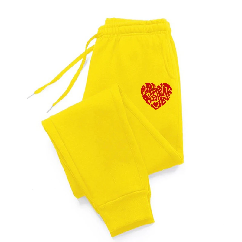 

More Passionate Love Letter Printed Sweatpant Creative Fleece Sweatpant Autumn Fashion Women'S Pants Warm Long Trousers