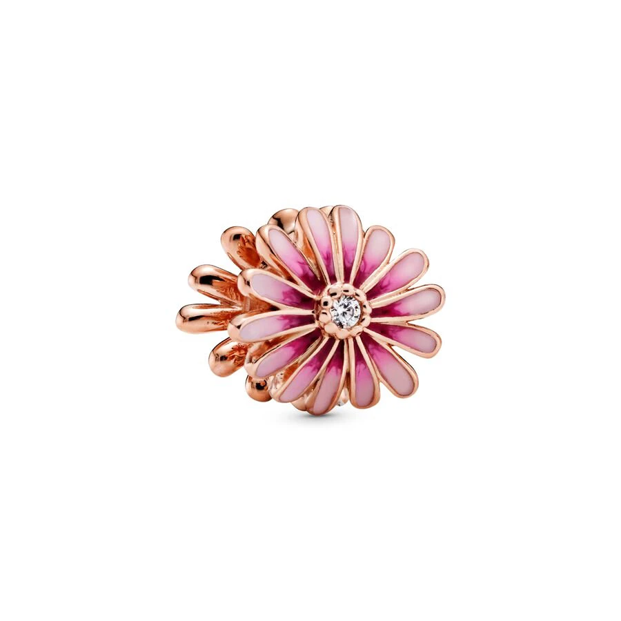 Neuer Bestseller: Roségold Familienbaum-Herz-Stiefmütterchen-Anhänger, Rosa Gänseblümchen-Clip-Perle, passend für Original-Silberarmband und -Halskette, DIY-Schmuckgeschenk