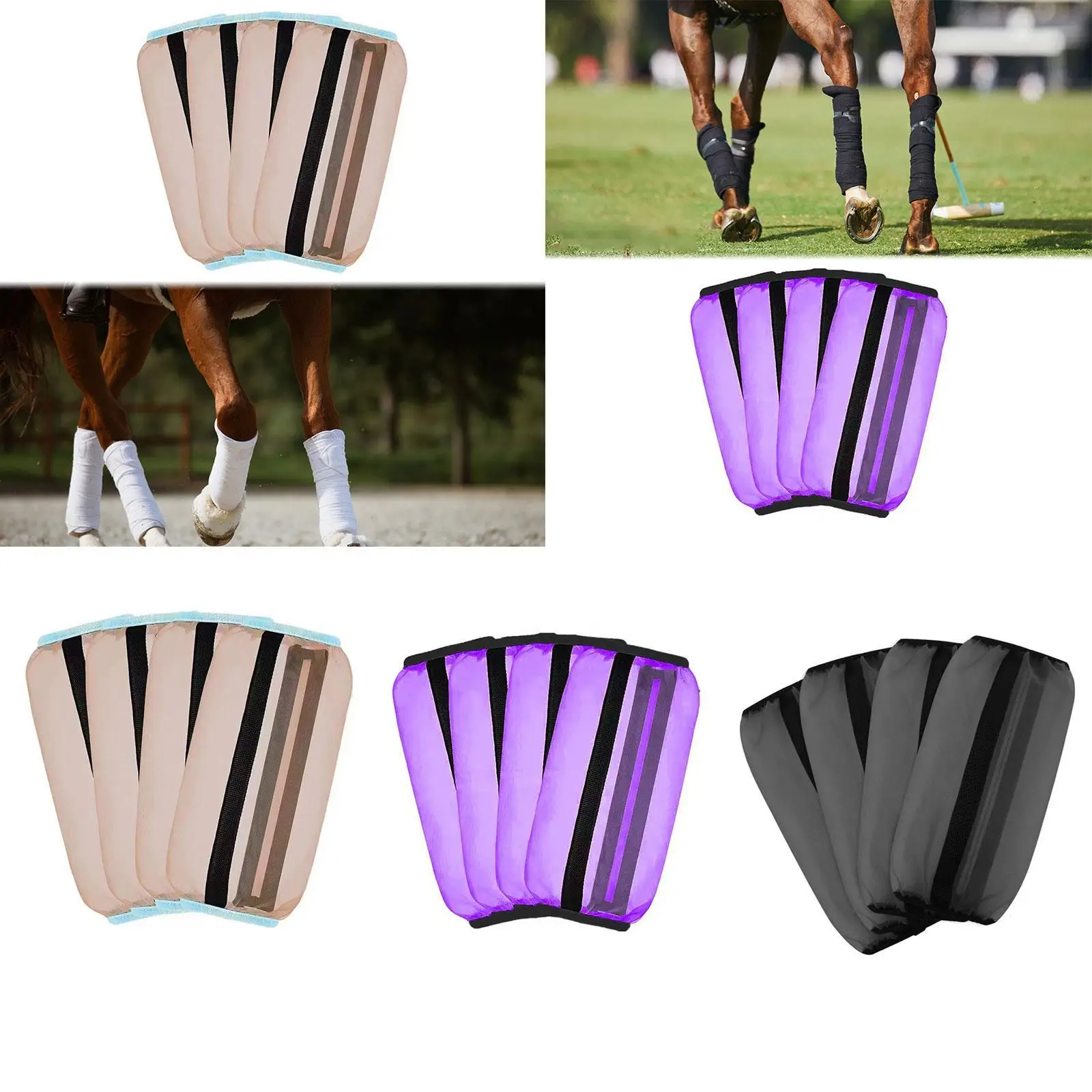 4x Fly Horse Boots Easy to Use Preventing Flies Stylish Keep from Stomping Lightweight Horse Leg Wraps Horse Leggings for Horse