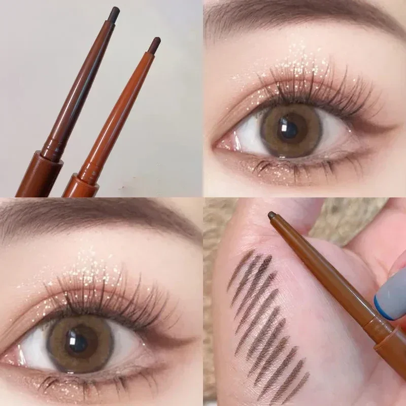 Matita per eyeliner a 6 colori Matita gel per eyeliner impermeabile Rosso Marrone sdraiato Penna per baco da seta Morbida e facile da indossare Trucco per occhi liscio da donna