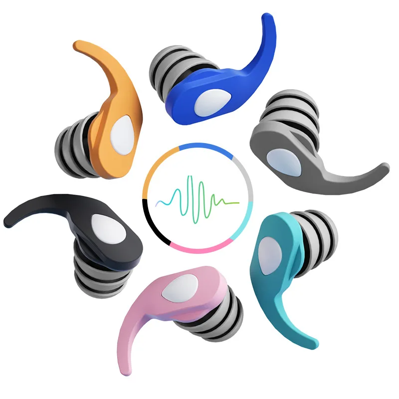 Filter Design Triple Layer Silicone Earplugs Waterproof Reusable Sound Blocking Ear Plugs for Sleep Swimming Study