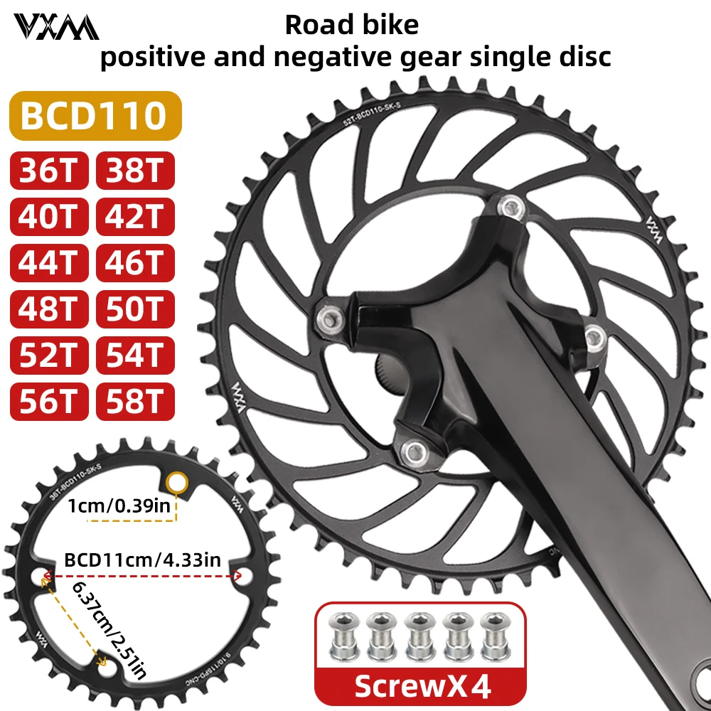 VXM Road Bike110BCD Crank 4 Claw Chainring Narrow Wide Chainwheel 36-52T For R7000 R8000 R9100 R9000 4700 5800 6800 R7100/R8100