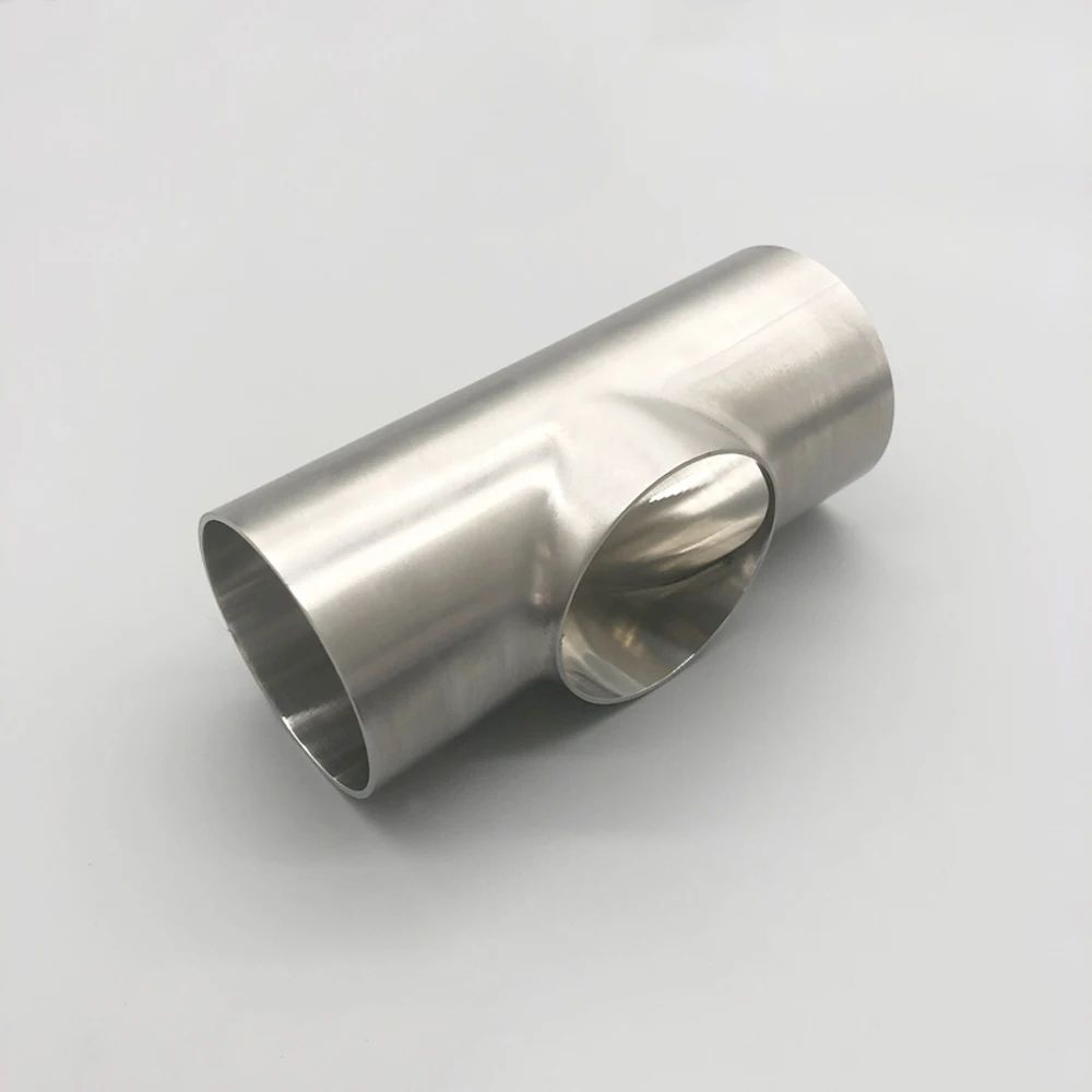 Size 19mm-108mm Pipe OD Butt Weld Flat Tee 3 Way Fitting Connector SUS 304 Stainless Sanitary Homebrew