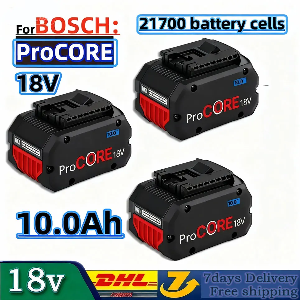 Batterie de remplacement ProCORE pour outil sans fil professionnel Bosch 18V 10000mAH BAT609 BAT618 GBA18V80 21700