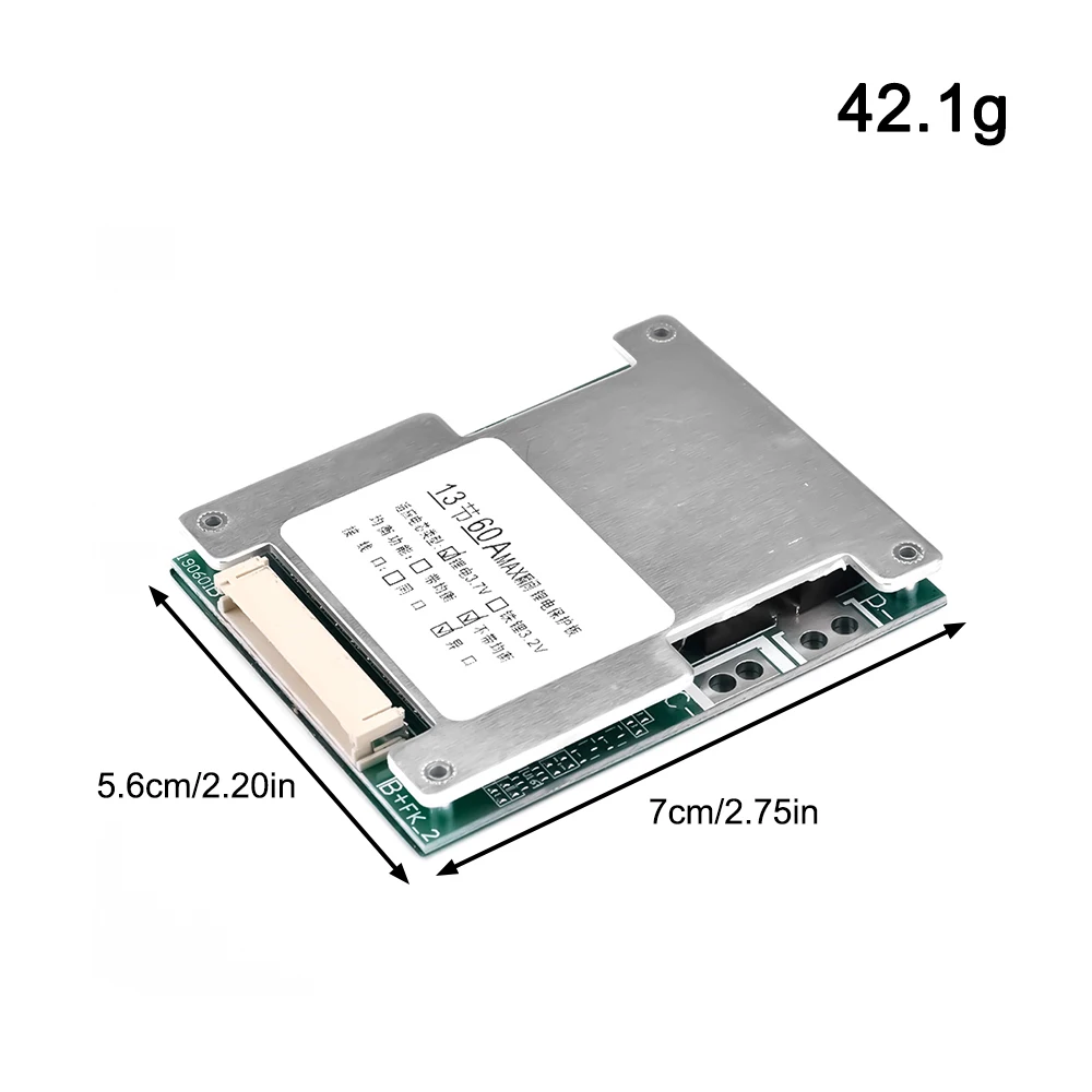 Imagem -05 - Placa de Proteção de Carregamento de Bateria de Lítio Overshoot Overdischarge Controle de Temperatura Módulo Bms 13s 48v 60a